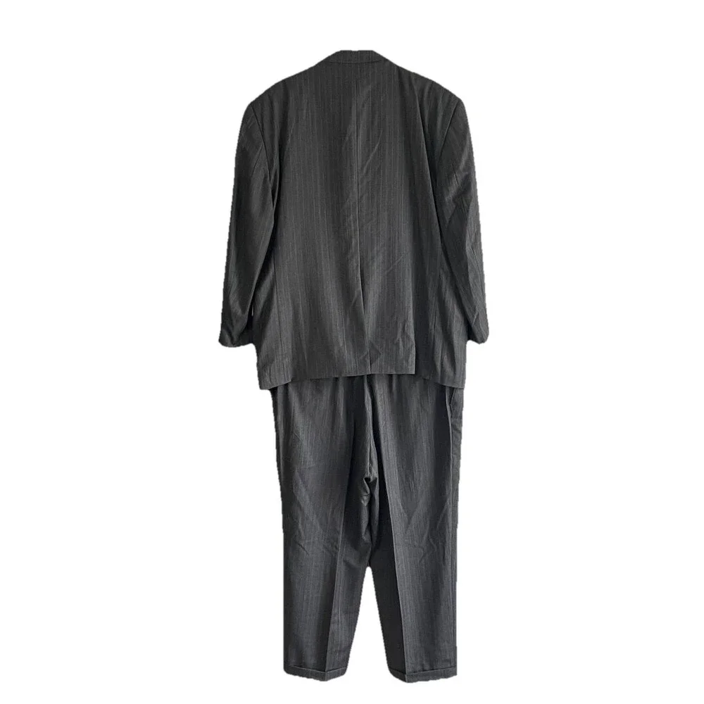 ⁠ Lauren Ralph Lauren Pinstripe Suit Set Wool 40 x 27 52R Old Money Woolmark
